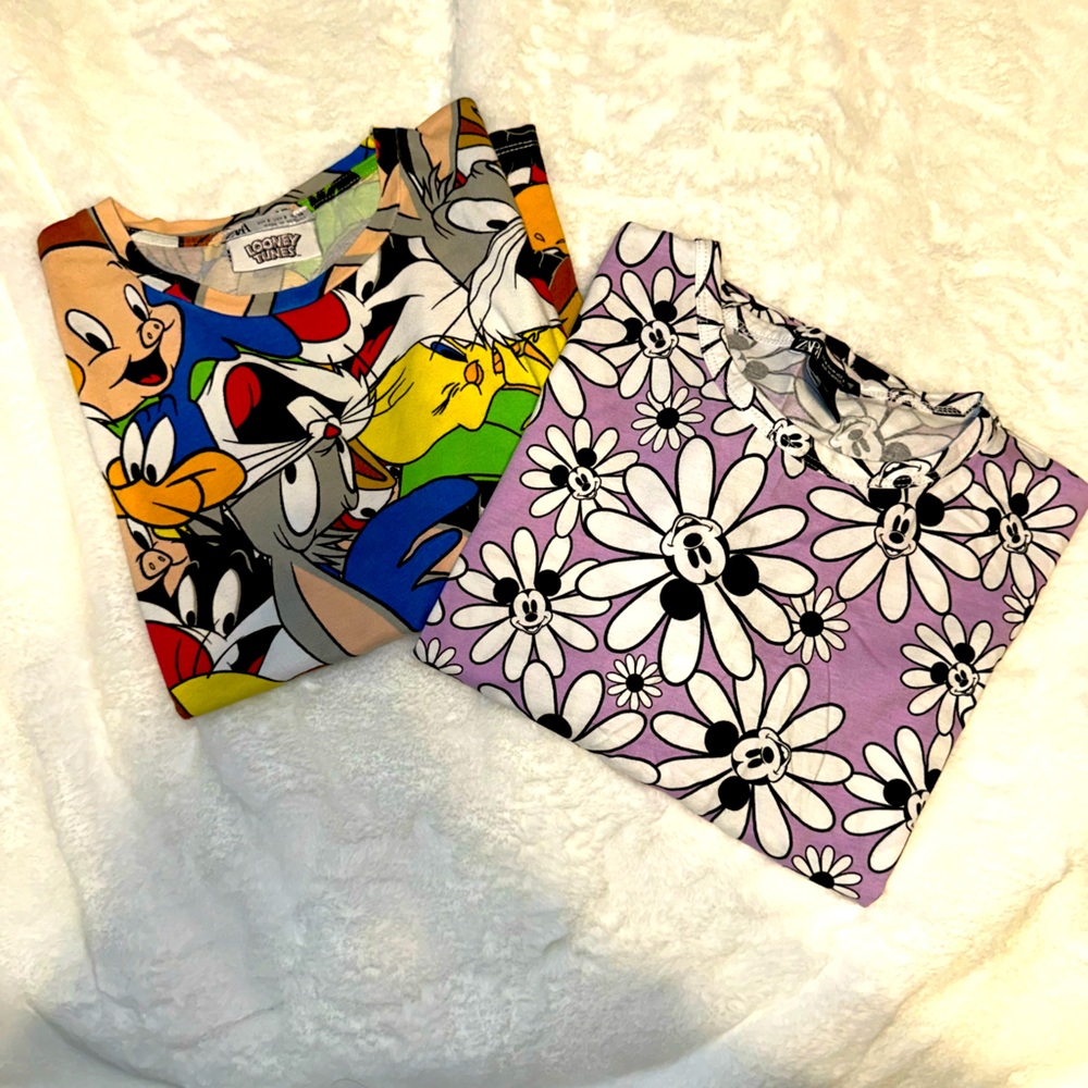Zara cartoon character short sleeve t-shirts